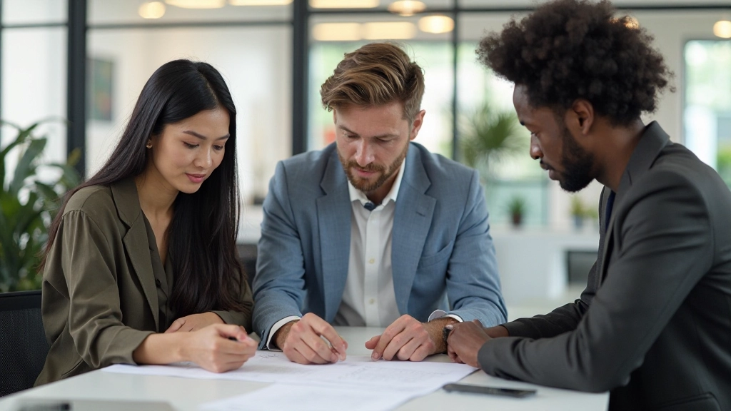 Diverse teamleden samenwerken aan een project in een open kantooromgeving
