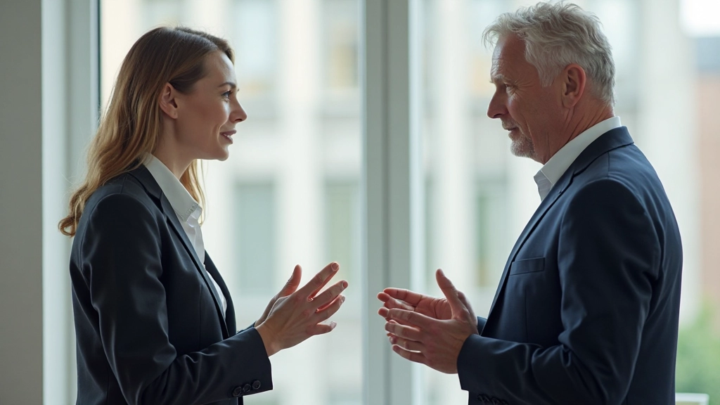 Twee professionele personen in effectief communicatiemoment met goed lichaamshouding